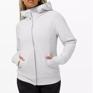 Lululemon Scuba Hoodie Light Heather Gray Full Zip Sweatshirt Womens Size 8